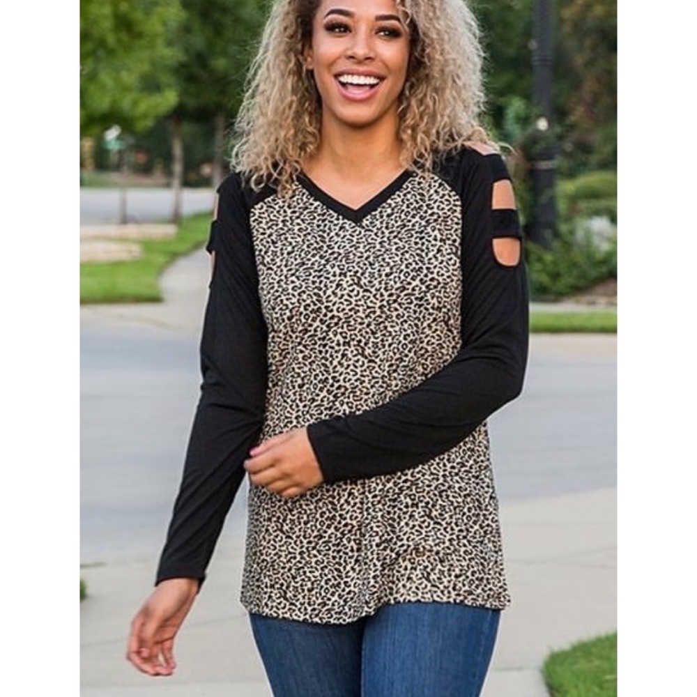 Grace & Emma leopard print top